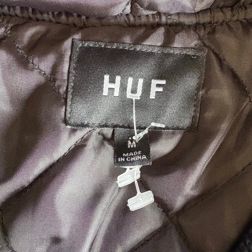 HUF X Bronze56k Mens Medium Baja Work Jacket Black Blue Baja Blanket Embroidered